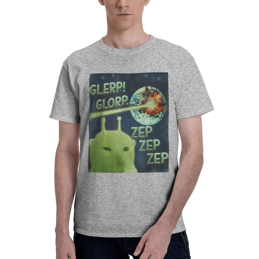 Funny Alien Brainrot Cat Meme Gift T-Shirt Summer Cotton Men's Women Top Tee Short Sleeve Clothing Streetwear Loose Casual Trend