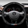 Carbon Fiber Leather Car Steering Wheel Cover Anti-Slip For VW Passat Golf GTI Tiguan Touareg Polo T-ROC ID.3 T-Cross Zy4