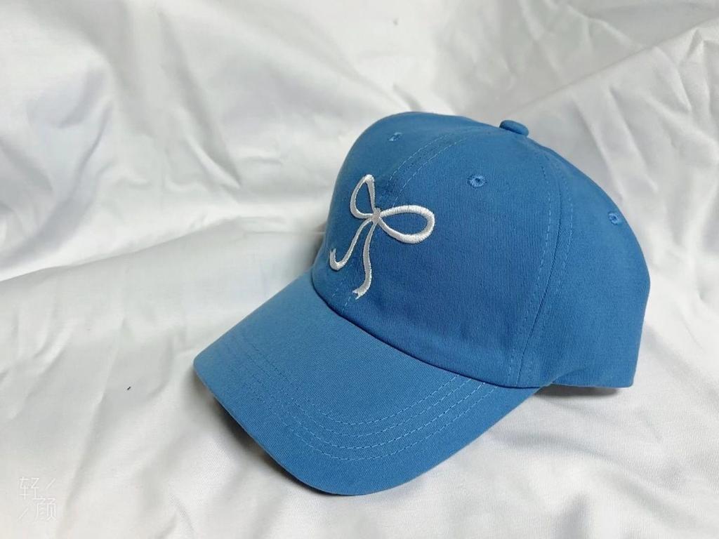 Korean Ins Bow Sweet Cute Romantic Pink Hat Versatile Breathable Cap Baseball Cap Girl Tide