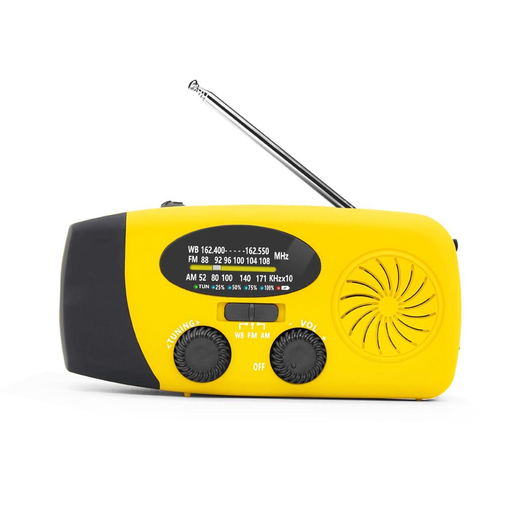 2025 Multifunctional Solar Hand-Crank Emergency Radio with LED and Power Bank