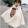 Baby Girl Cloak Faux Fur Winter Infant Toddler Child Princess Hooded Cape Fur Collar Baby Outwear Top Warm Clothes 1-7 Years Old
