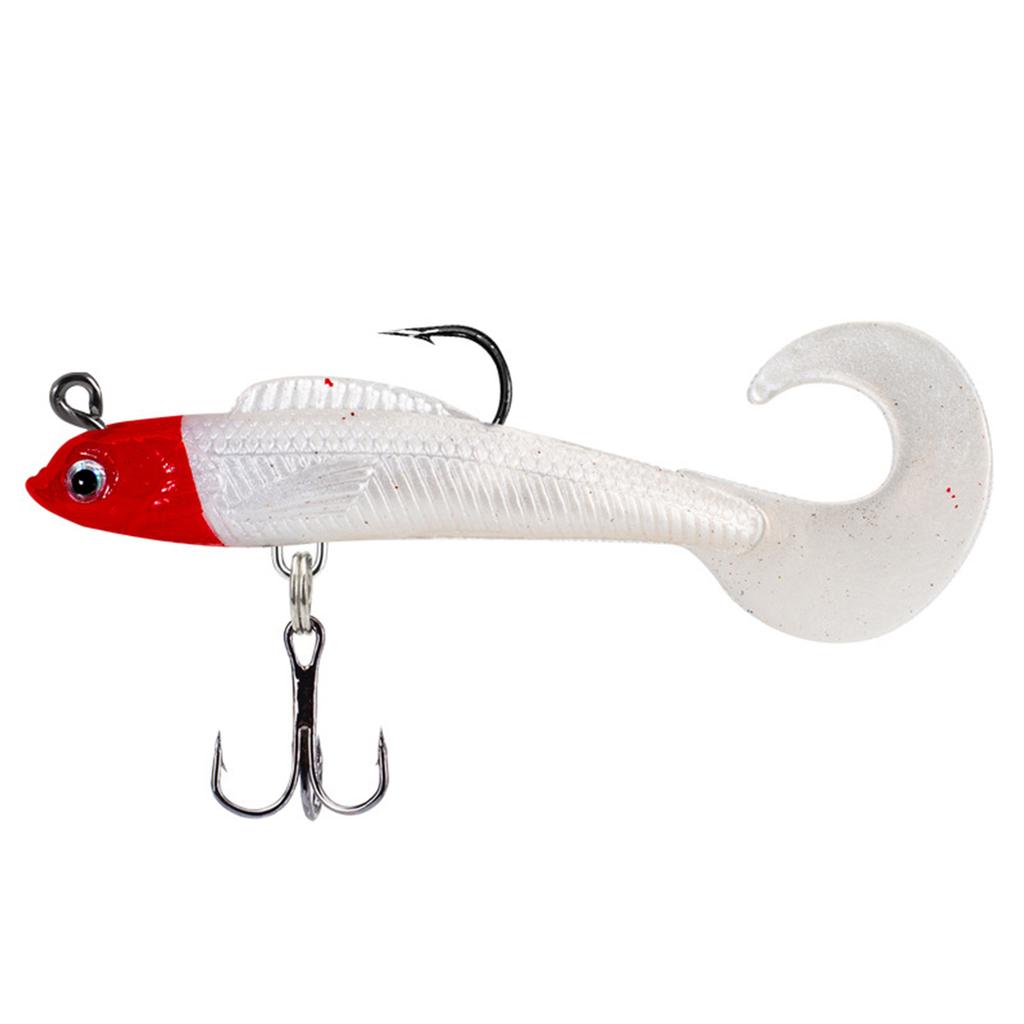 Artificial Plastic Bait Swimbait Fishing Hook Tackle Soft Swimbait Curl Tail Fish Baits Fishing Jig Lures Easy to Use