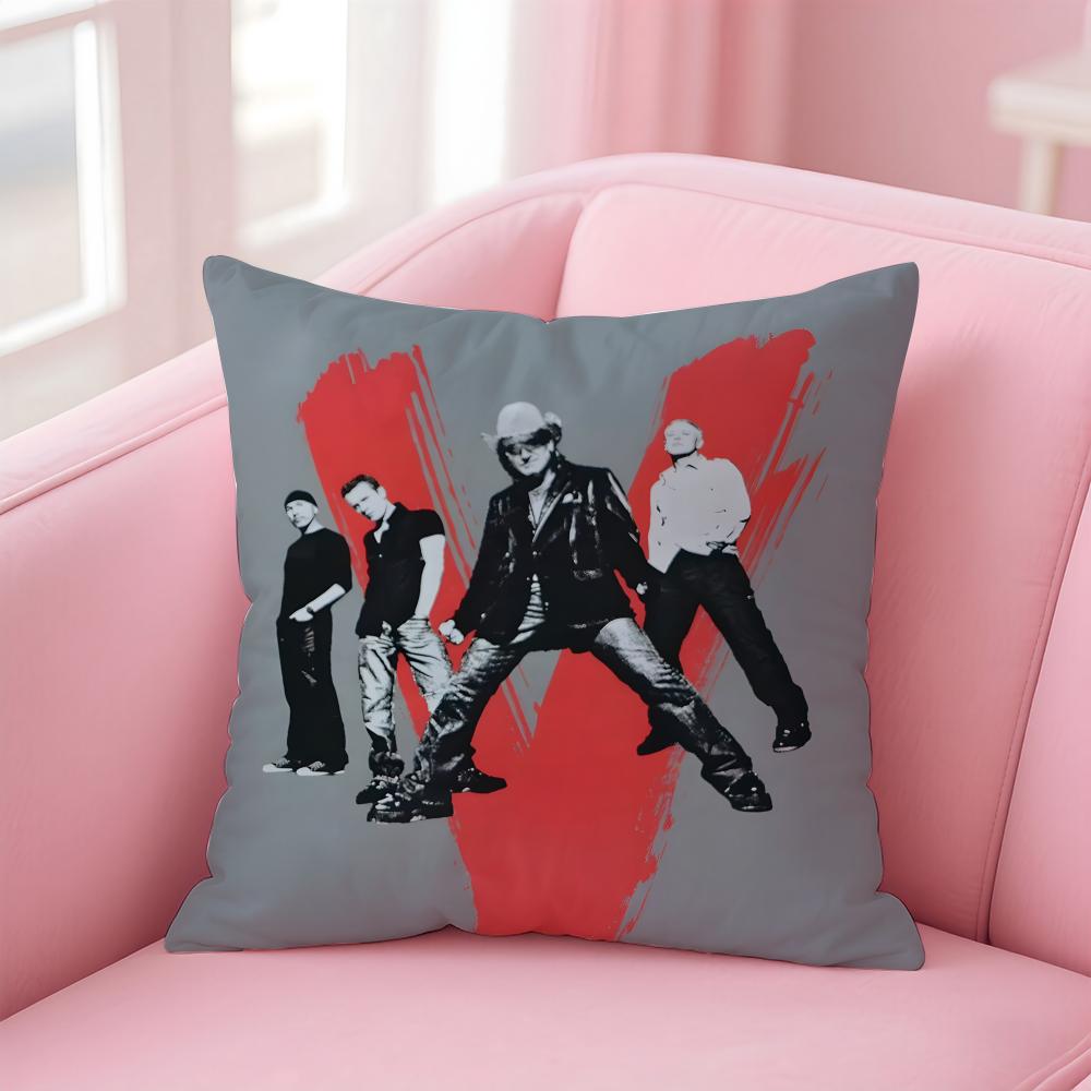 Irish rock Innovative Grandiose Provocative UU2S band Cushion Cover Pillow Case Soft Friendly Fabric  Concealed Zipper