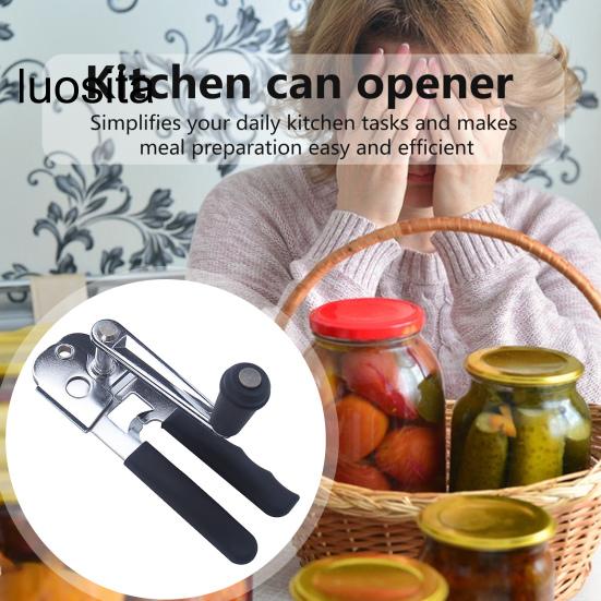 Manual Can Opener, Heavy Duty, Comfortable Grip, 360 Degree Hand-cranking Handle, Sharp Cutter, Multifunctional Handheld Bottle Opening Tool