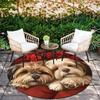 Shih Tzu and Roses Pattern Round rug,Carpet Rug for Living Room Bedroom  Playroom ,Non-slip Floor Mat,Holiday Gifts and Birthday Gifts.