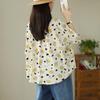 Women Plus Size Cartoon Printed Short Sleeve Shirts Summer Loose Oversized Korean Style Tops