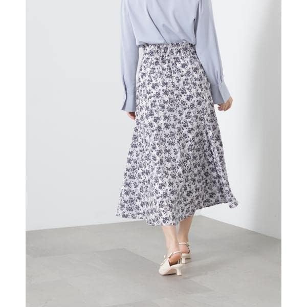 Jill by Jill Stuart Women's Shadow Flower Print Skirt, Blue, 125-3120018