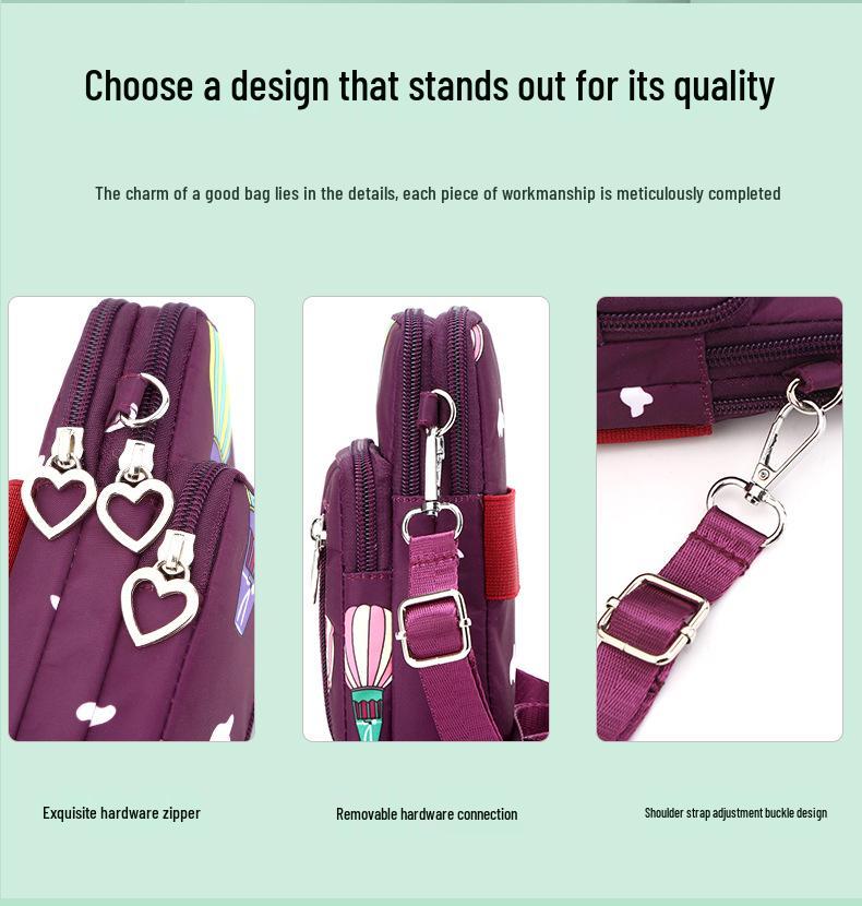 Women's Crossbody Phone Bag - 2023 Korean Canvas Shoulder Bag, Casual Small Square Wristlet & Neck Pouch