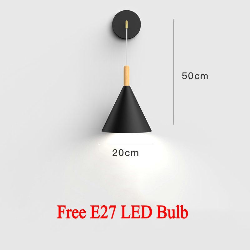 Modern Indoor LED Wall Lamp Black White Gray Bedroom Bedside Wall Light Aisle Corridor Single Head Wall Lamp Luminaire Sconce