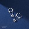 925 Sterling Silver Flower Chain Drop Earrings Hoop for Women Teens Girls Huggie Hoop Dangle Earrings Chain Jewelry Gifts