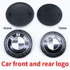 Competition Black White Emblem Set for BMW Hood Trunk Wheel Steering Badge 7Pcs 74m 82mm 68mm 56mm Universal 2-Pin 3-Pin Clips