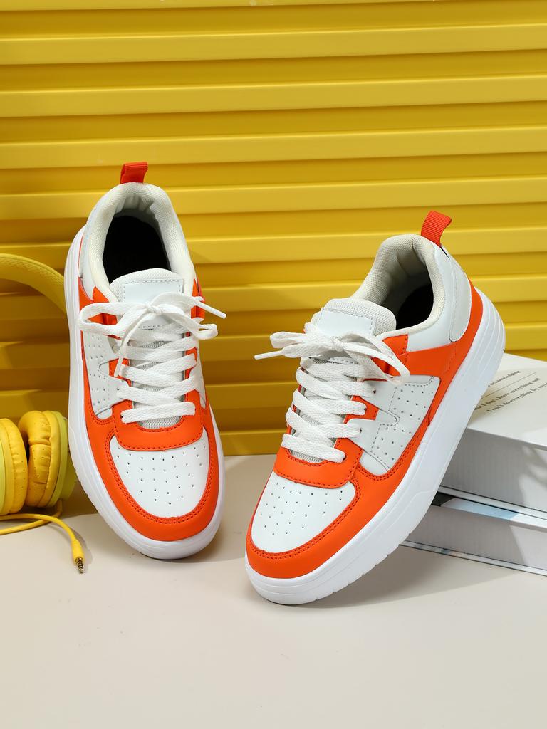 MCTIN Kadın rahat ayakkabılar nefes alabilen platform spor ayakkabı çiftler kaymaz deri kaykay ayakkabı