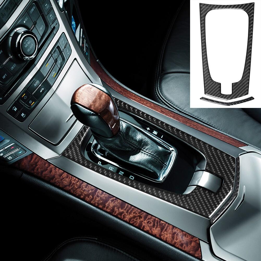 2pcs Carbon Fiber Center Gear Shift Interior Cover Trim For Cadillac CTS 2008-13