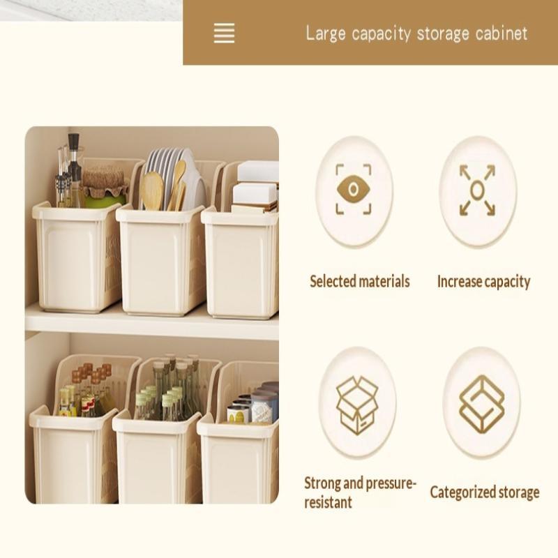 Kitchen Storage Baskets With Wheels Ventilated Holes BPA Free Plastic Organizer for Cabinet Pantry Food Vegetable Storage