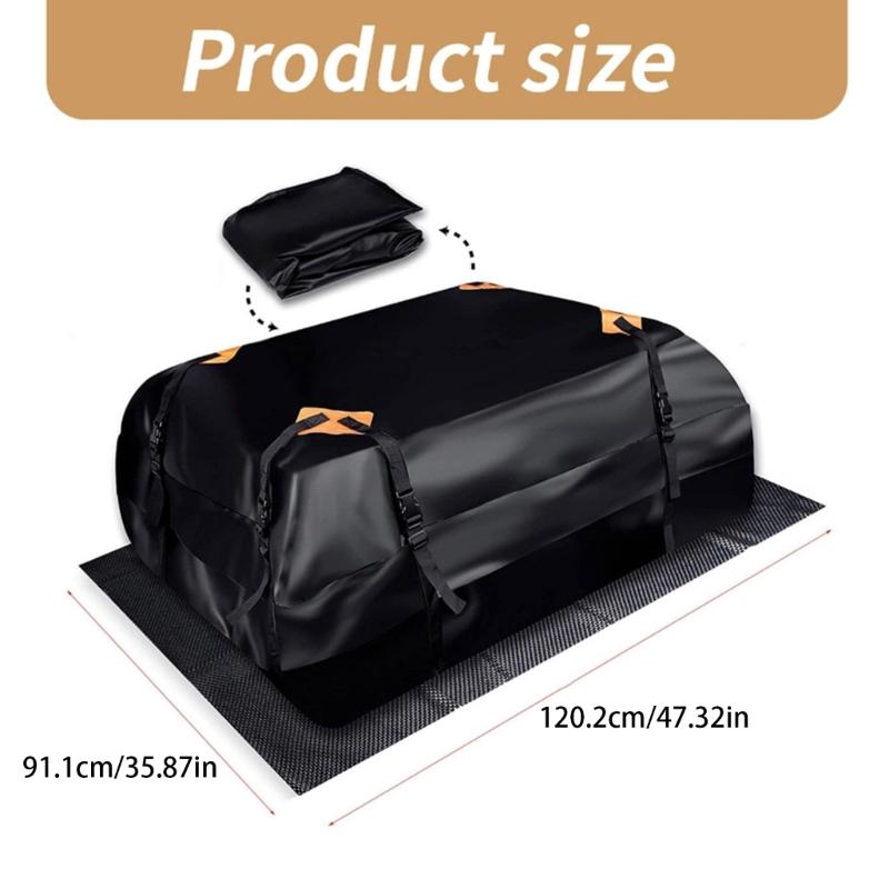 Waterproof Car Roof Cargo Bag Large Capacity Luggage Storage Cube Organizers Foldable For Travel Camping Oxford Fabric