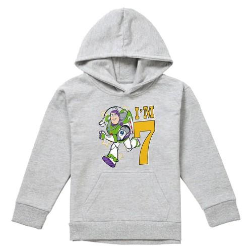 Toy Story Childrens/Kids I'm 7 Buzz Lightyear Heather Birthday Pullover Hoodie