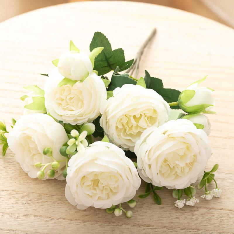 30cm Rose Artificial Flower for Decoration Fake Flowers Silk Peony Faux Bouquet Arrangements for Home Bridal Wedding Party Table