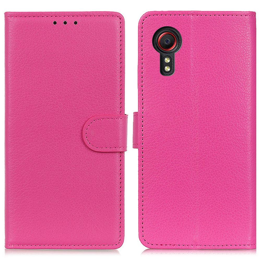 For Samsung Galaxy Xcover7 Leather Case Classic Lychee Texture Phone Wallet Cover