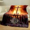 Religious Cross Prayer Themed Blanket  Printed Blanket for Living Room Bed Couch Lunch Break Soft Cozy Blanket for Friend's Festival Gift