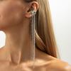 Elegant Long Fringe Ear Clips with Clip On Feature Pendant Earrings Suitable for Easy Wear Versatile Fashion Accessory