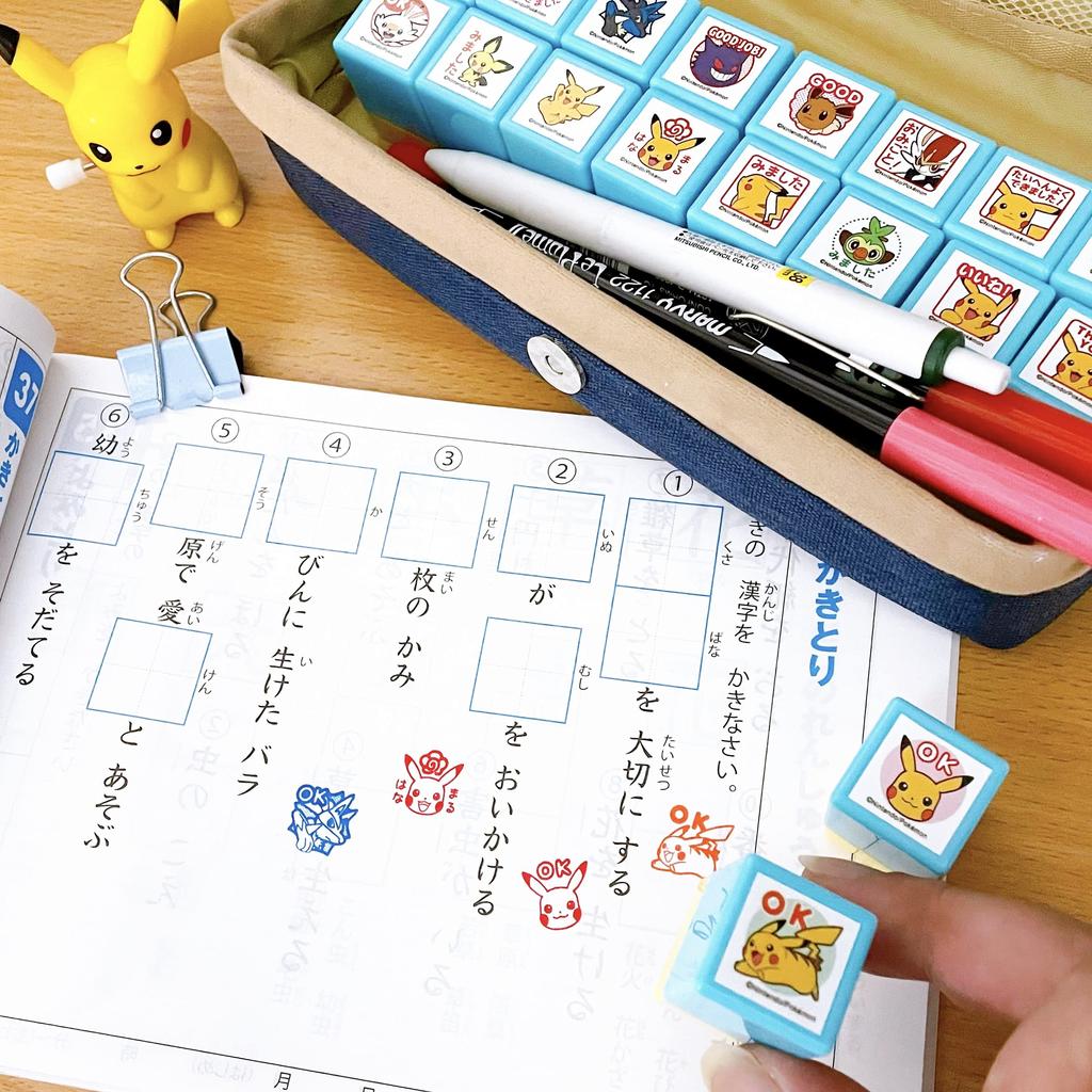 Kodomonookao Stamp Teacher Pokemon Mini Pon Stamp Pikachu OK 2882-001