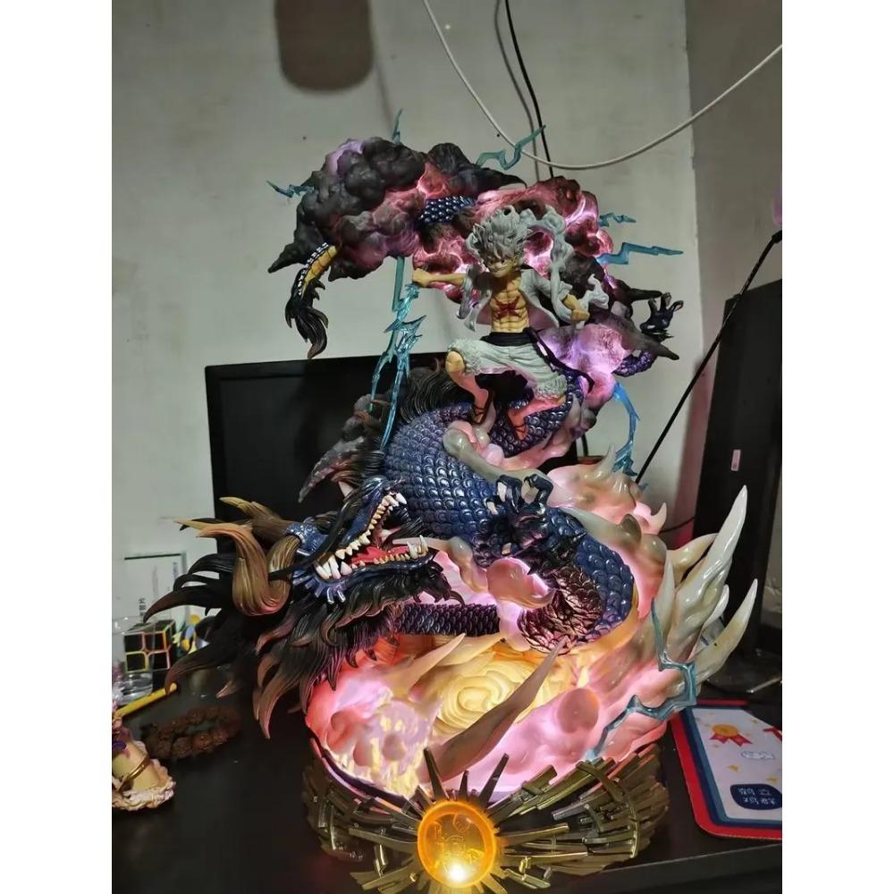 24cm Anime One Piece Luffy Vs Kaidou Figures Luffy Gear 5 Statue Nika Luffy Figurine Gk Figurine Model Doll  Ornament Toys Gifts