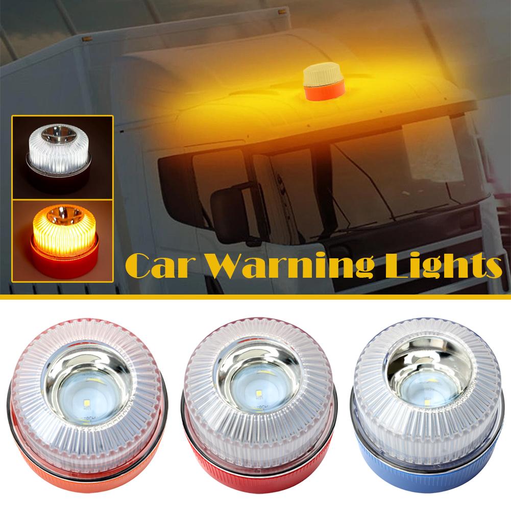 Magnetic Car Warning Beacon Light, Battery LED Strobe Lights Portable Flashing Emergency Safety Light Univisal for Vehicles