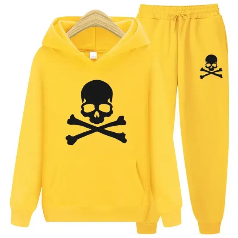 

2023 Новое поступление, мужские спортивные костюмы с черепом, толстовки и спортивные штаны, высококачественные мужские повседневные спортивные куртки, спортивный костюм XXL