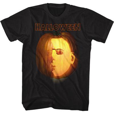 Halloween Kürbisgesicht Schwarz Unisex T-Shirt