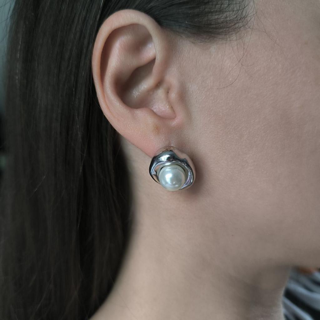 Silver Earrings with Natural Pearls (2192688)