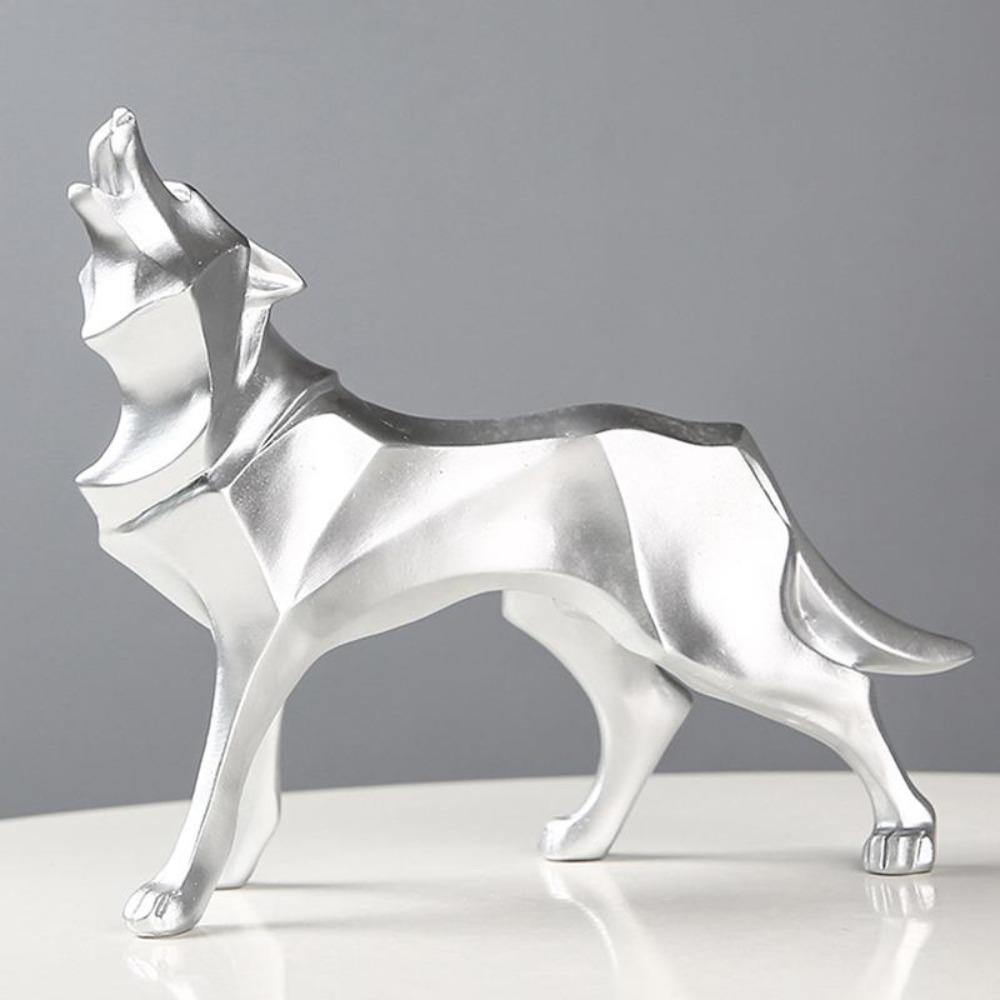 Hars Abstract Wolfbeeld Geometrische Dierenfiguren Wolfbeeldhouwwerk Ambachten Thuiskantoor Plank Bureau Decoratie Ornamenten