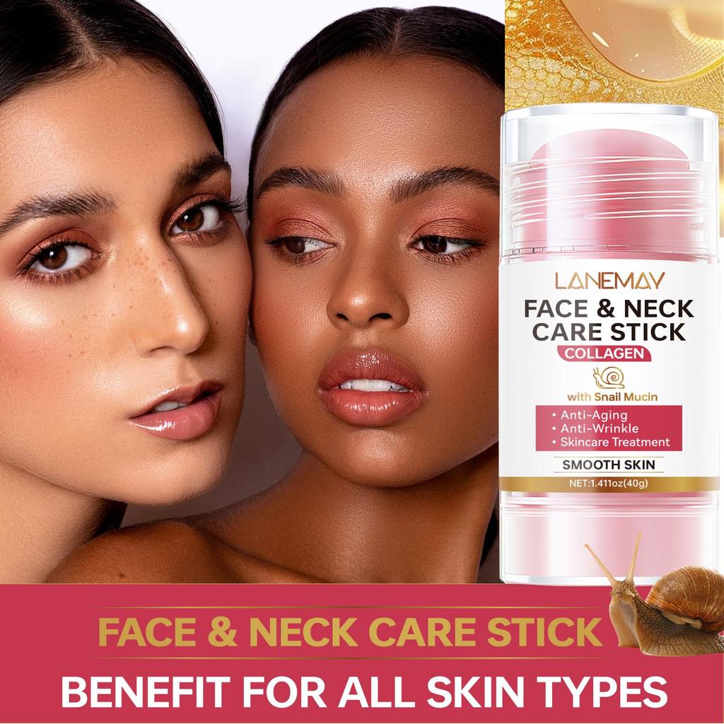 Face & Neck Care Stick-Lift And Tighten Skin-With Snail Mucin & Collagen-Moisturizing Care For All Skin Types, 40g