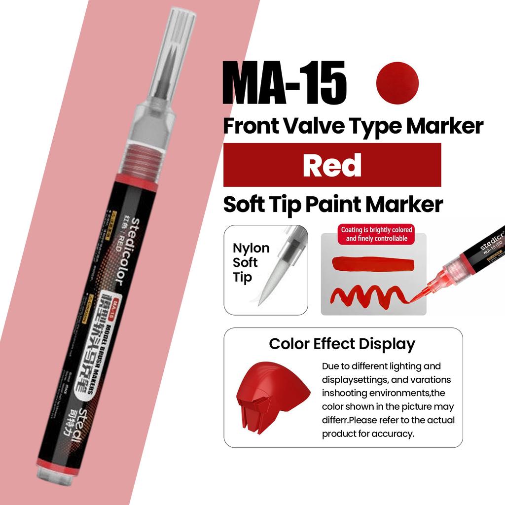 Stedi MA-10~MA-15 Front Valve Type Soft Tip Acrylic Paint Marker Water Based for Gunpla Mecha Figure DIY Hobby Painting Coloring