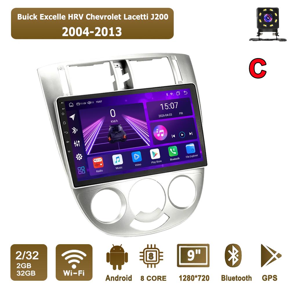 

Android Car-Play Car Radio For Buick Excelle HRV Chevrolet Lacetti J200 2004-2013 Multimedia Player Head Unit Stereo GPS Navigation BT,8 CORE ,2+32GB C срібний