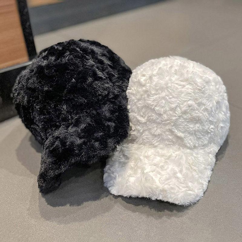 Lamb Wool Cap Children's Autumn and Winter Thickened Warm Sunshade Baseball Cap