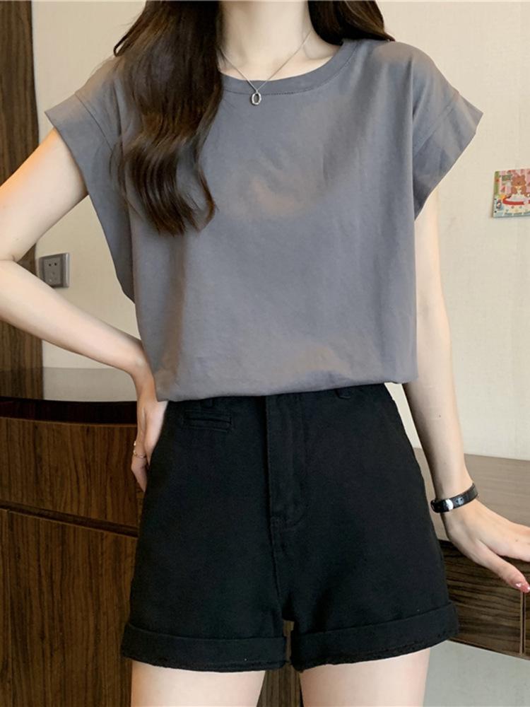 Damen 2024 Sommer Kurzarm Locker T-Shirt - Trendiges Design, Lässiges Kurzarm-Oberteil