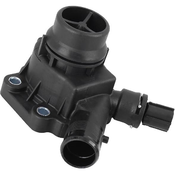 Motoforti Car Auto Thermostat, Thermostat Housing, for Volvo S80 2007-2015, Metal, with Temp Sensor, 30774489 31355151, Black