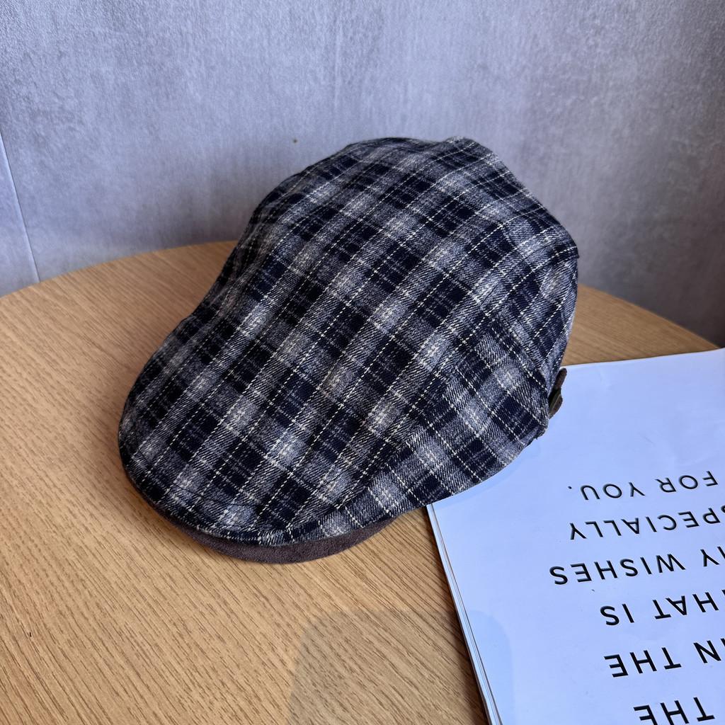 Checkered Fashionable Retro Pattern Women Casual Beret For Autumn And Winter