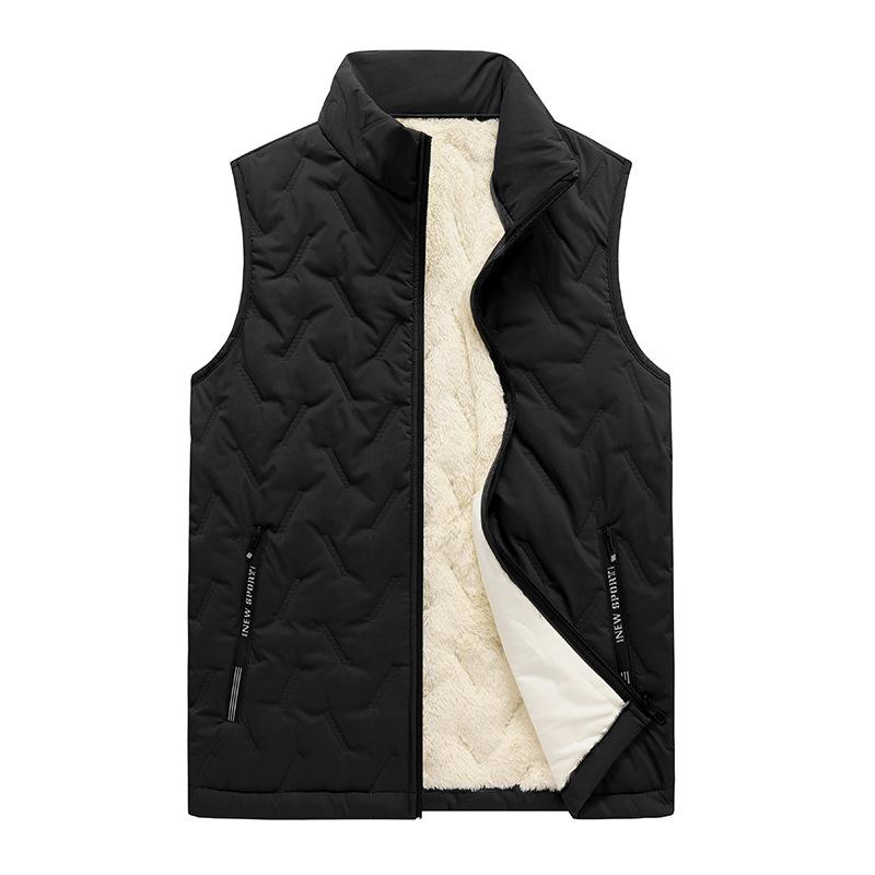 Cotton Clothes, Vest, Autumn and Winter Outer Wear, Thermal Stand-up Collar Vest, Large Size Casual Vest Jacket