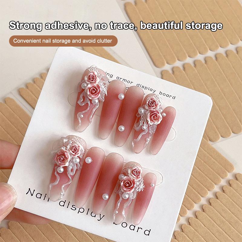 30/33pcs Nail Display Stand Adhesive Tape Strong Glue Stickers Double Sided For Practicing False Nail Salon at Home