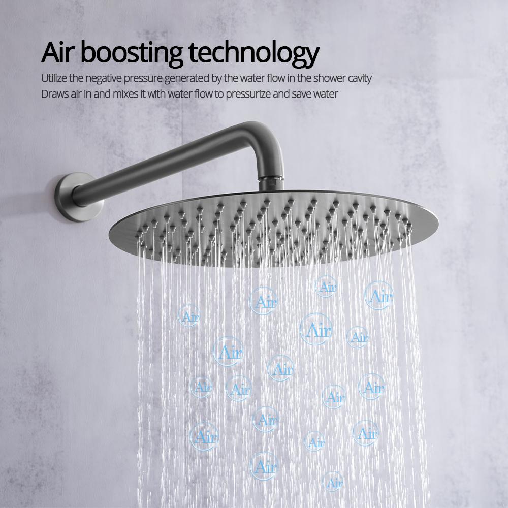 Podtynkowy kran prysznicowy Mosiężny zawór sterujący Montowany na ścianie 2 funkcje 10 cali Bateria łazienkowa Ciepła i zimna Oddzielny uchwyt Zestaw podtynkowy