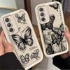 INS Retro Butterfly Case for Samsung Galaxy S25 S24 S23 Ultra S22 S21 Plus FE 5G A54 A34 A14 A73 A53 A33 5G Silicone Back Cover