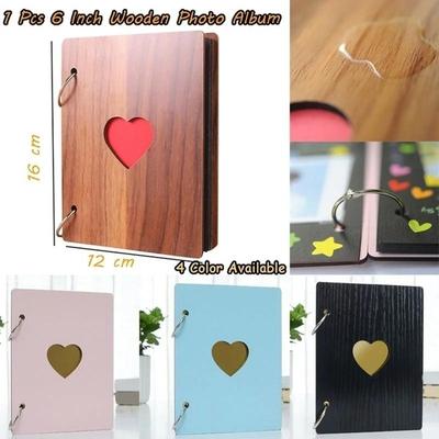 6palcové DIY dřevěné fotoalbum Vzpomínky Život Fotokniha Scrapbooking Kniha záznamů Dárek k výročí Fotoalbum