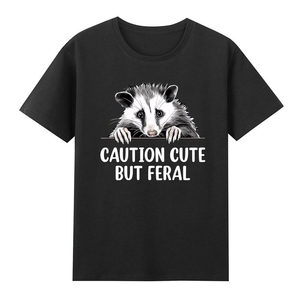 Opossum Caution Cute But Feral Funny Possum Trash King Tshirt S