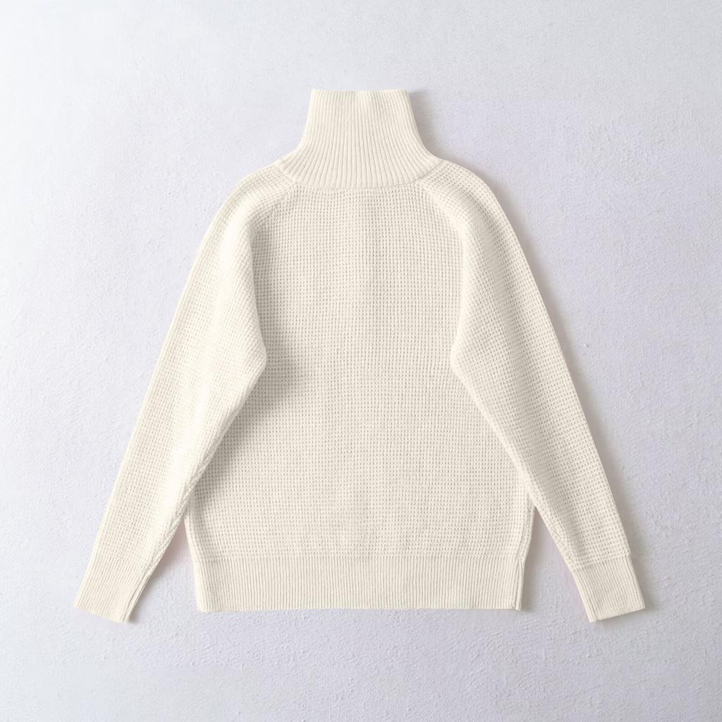 Women's Solid-color Fashionable Long-sleeved Top Sweater