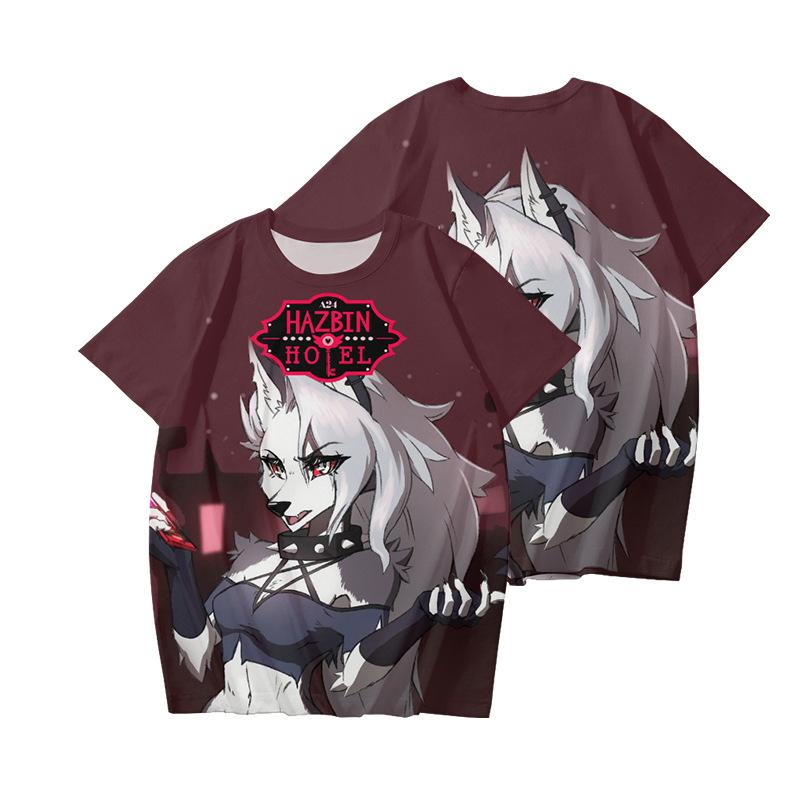 10 couleurs Hazbin Hotel Anime Femmes Hommes T-shirts Anime Chemise Dessin Animé Imprimé O-cou Surdimensionné Manches Courtes Mode Hommes Vêtements Streetwear