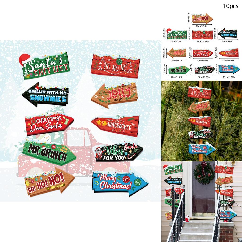 Christmas Yard Signs With Colorful Paper Arrow Markers For Holiday Event Planning