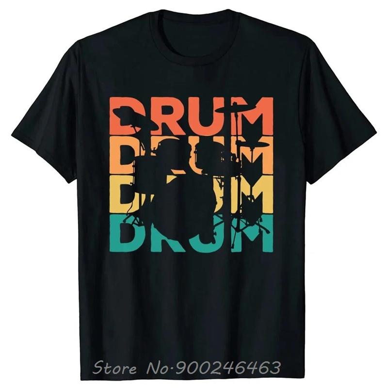Drummer Vintage Evolution Of Unisex Drumsticks Drumset Drum Set Tshirt Tees Cotton I Destroy Silence Drumming Tshirts Unisex Clothes