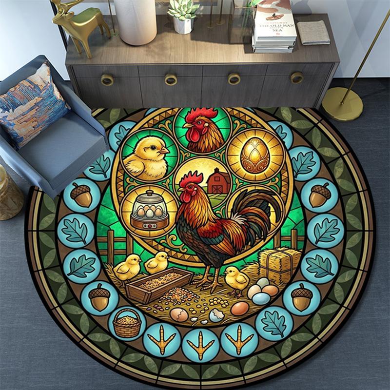 Birds Treasures Round Area Rug Under Office Chairs Bedroom Living Room Home Decor