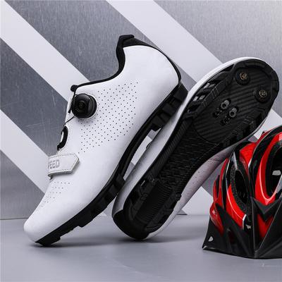 New Road Lock Cycling Shoes Lockless Hard Sole Breathable Hollow Unisex Autumn Winter Mountain Bike Shoes